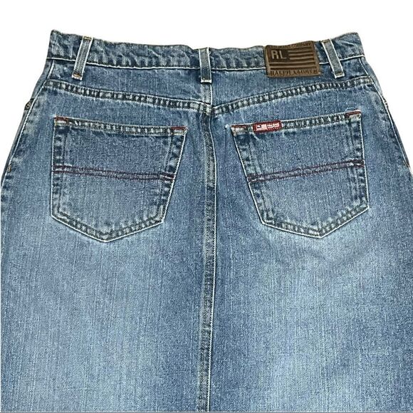 Ralph Lauren Front Slit Denim Skirt Size 4 - Picture 4 of 14